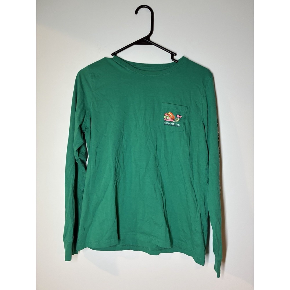 Vineyard Vines Girls‎ Green Long Sleeve T-Shirt - Size M - EUC St Pattys Day